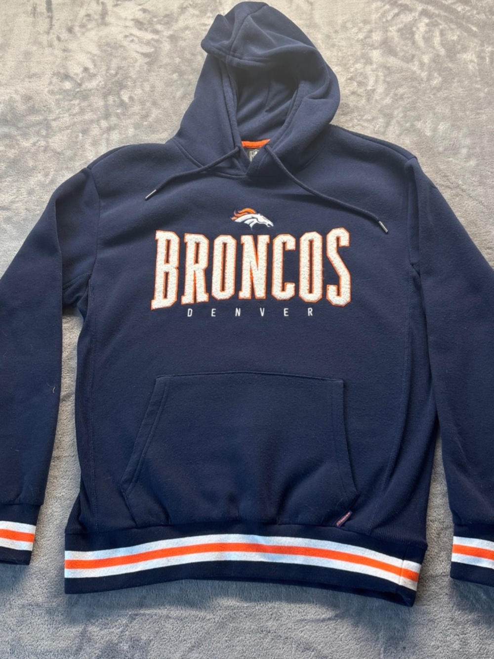 Denver Broncos blue Embroidered hoodie unisex men’s M